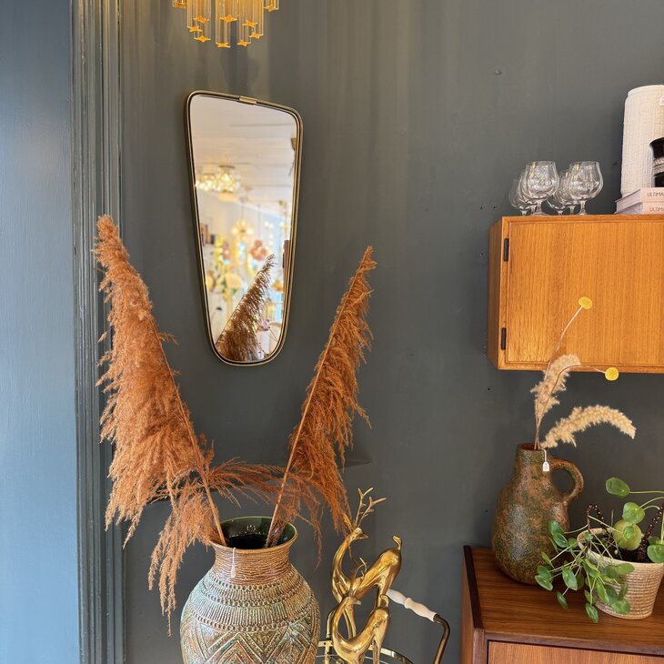 Vintage jaren &#039;50 spiegel messing zwart | Sprinkelhop