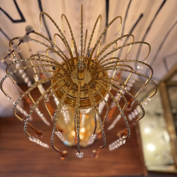 Vintage Italiaanse teardrop tafellamp Murano glas roze | Sprinkelhop