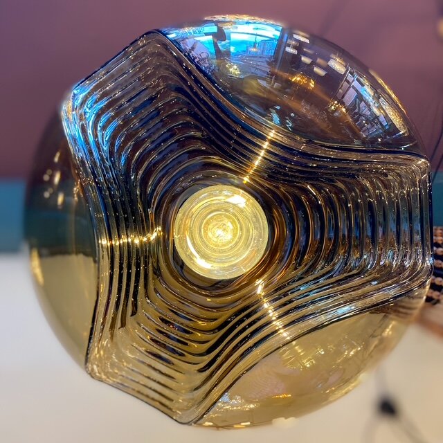 Peill &amp; Putzler Futura Wave rookglazen messing hanglamp 1970s | Sprinkelhop