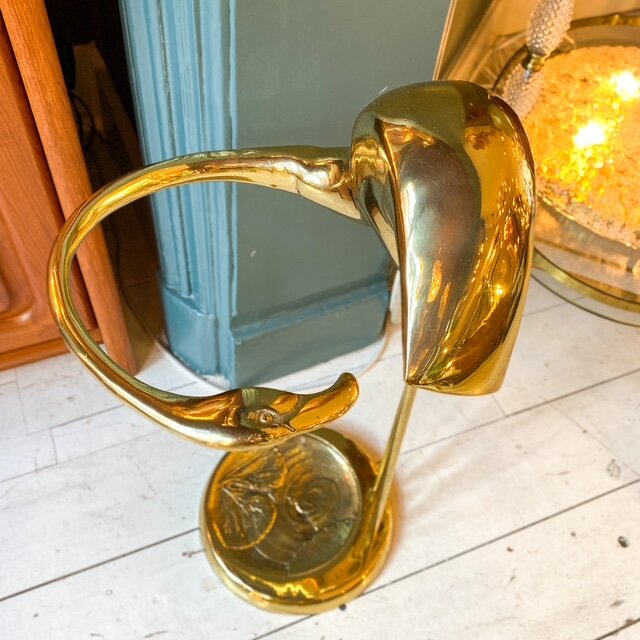 Vintage messing paraplustandaard flamingo | Sprinkelhop