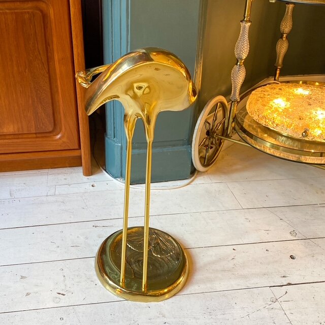 Vintage messing paraplustandaard flamingo | Sprinkelhop
