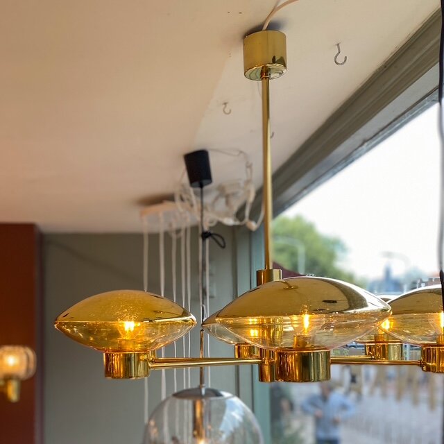 Vintage Kaiser Leuchten kroonluchter messing | Sprinkelhop