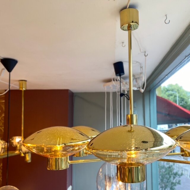 Vintage Kaiser Leuchten kroonluchter messing | Sprinkelhop