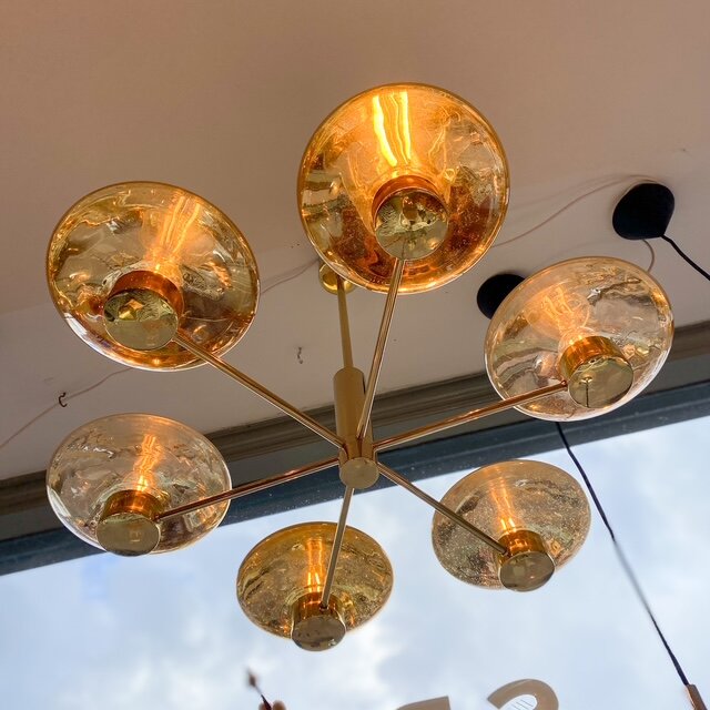 Vintage Kaiser Leuchten kroonluchter messing | Sprinkelhop