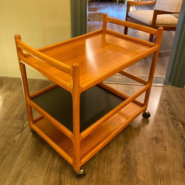 Vintage bar cart Silkenborg Denmark teak | Sprinkelhop