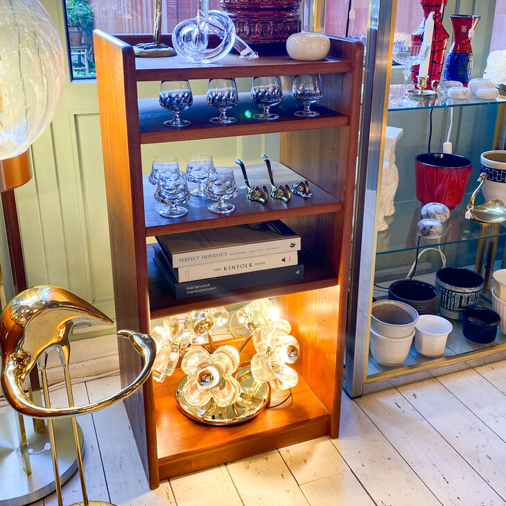 Vintage Deens teak open kastje | Sprinkelhop