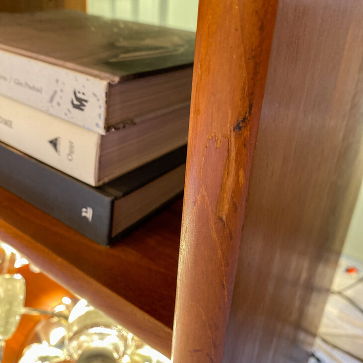 Vintage Deens teak open kastje | Sprinkelhop