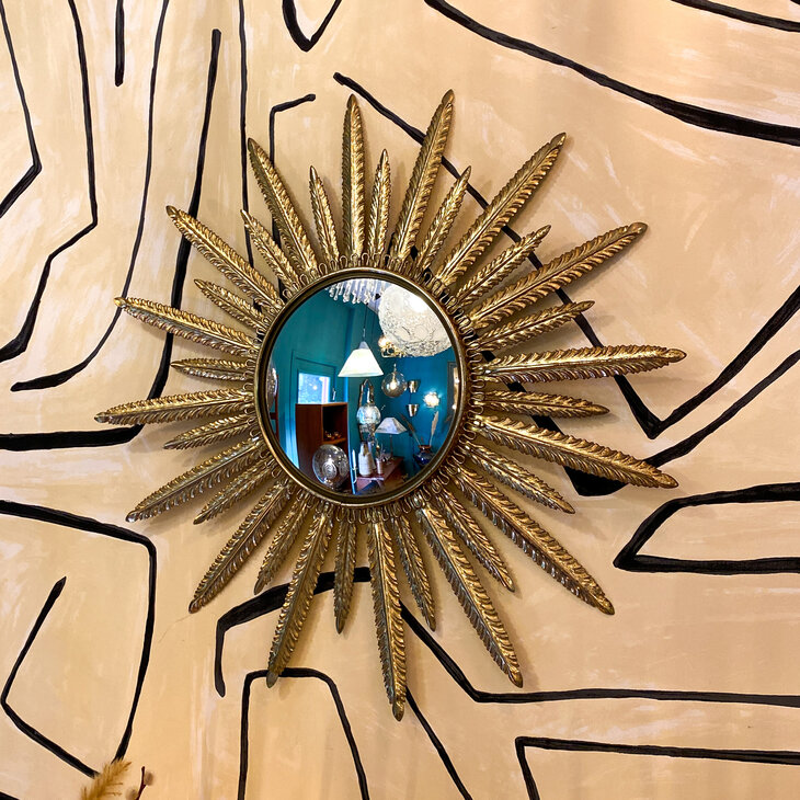 Sunburst Deknudt bolspiegel butlerspiegel jaren 70 | Sprinkelhop