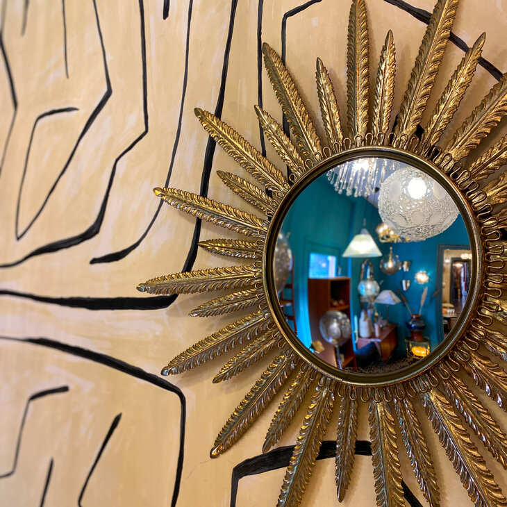 Sunburst Deknudt bolspiegel butlerspiegel jaren 70 | Sprinkelhop