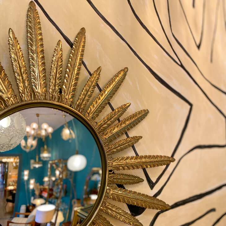 Sunburst Deknudt bolspiegel butlerspiegel jaren 70 | Sprinkelhop