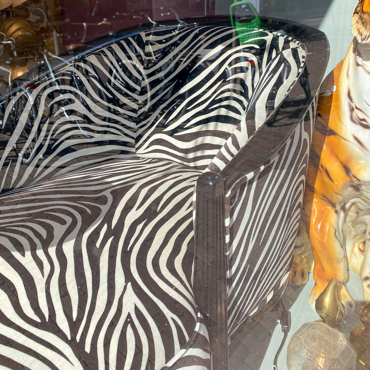 Vintage divan chaise longue divan met zebra patroon | Sprinkelhop