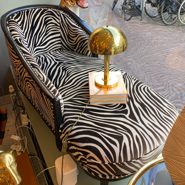 Vintage divan chaise longue divan met zebra patroon | Sprinkelhop