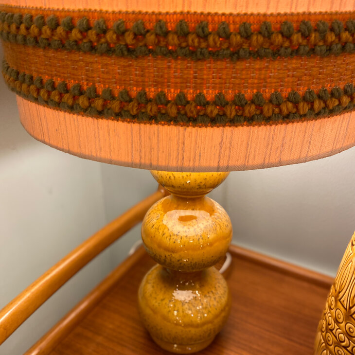 Vintage Kaiser Leuchten Bubble tafellamp 1970 okergeel | Sprinkelhop