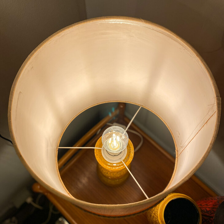 Vintage Kaiser Leuchten Bubble tafellamp 1970 okergeel | Sprinkelhop