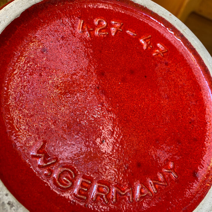 Vintage Scheurich West Germany vaas rood met blauw 427-47