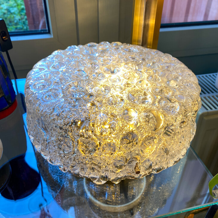 Vintage ronde Hillebrand bubble glass plafonniere | Sprinkelhop