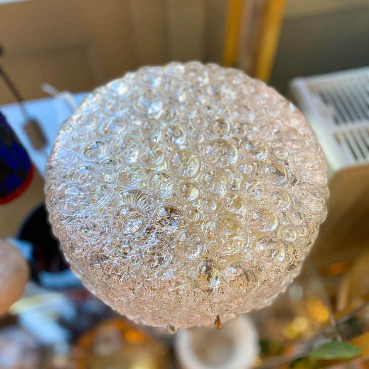Vintage ronde Hillebrand bubble glass plafonniere | Sprinkelhop