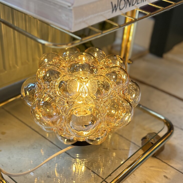 Helena Tynell ronde amber bubble glazen plafondlamp 1970s | Sprinkelhop