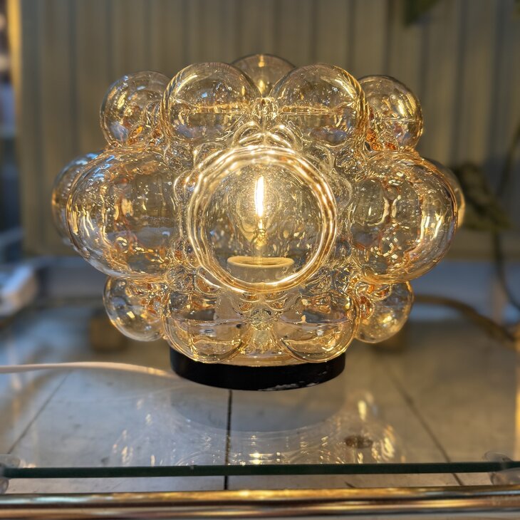 Helena Tynell ronde amber bubble glazen plafondlamp 1970s | Sprinkelhop