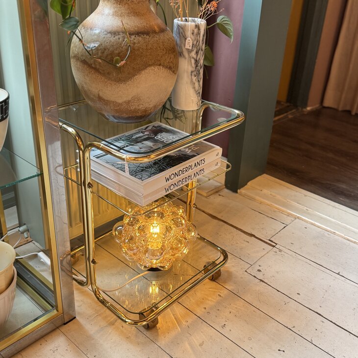 Helena Tynell ronde amber bubble glazen plafondlamp 1970s | Sprinkelhop