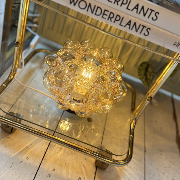 Helena Tynell ronde amber bubble glazen plafondlamp 1970s | Sprinkelhop