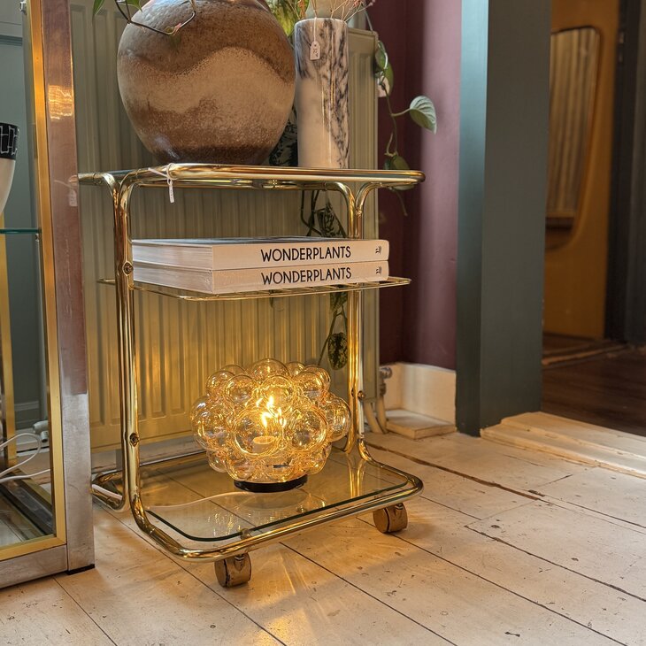 Helena Tynell ronde amber bubble glazen plafondlamp 1970s | Sprinkelhop