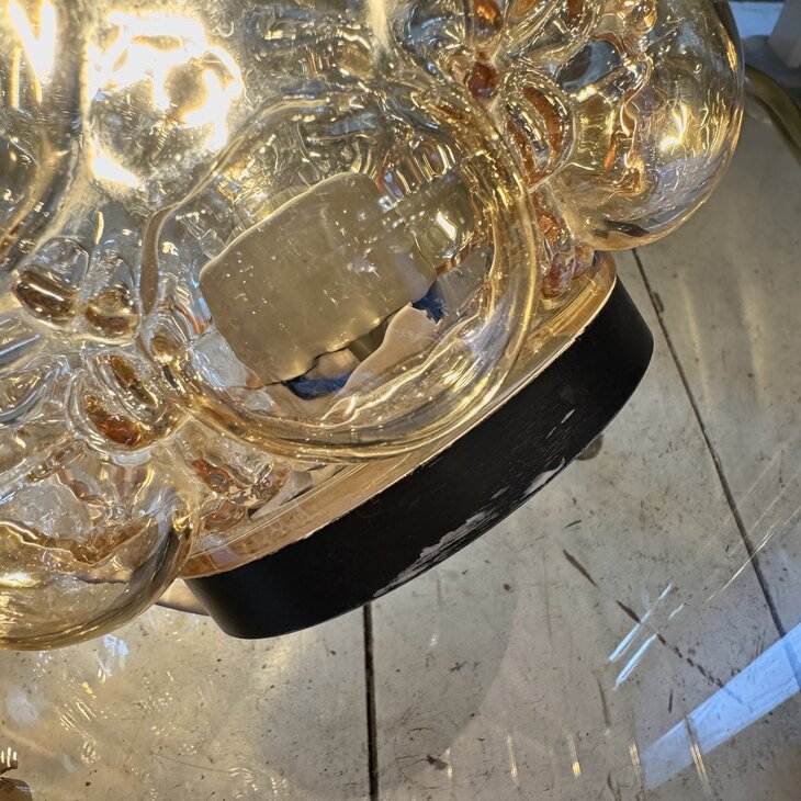 Helena Tynell ronde amber bubble glazen plafondlamp 1970s | Sprinkelhop