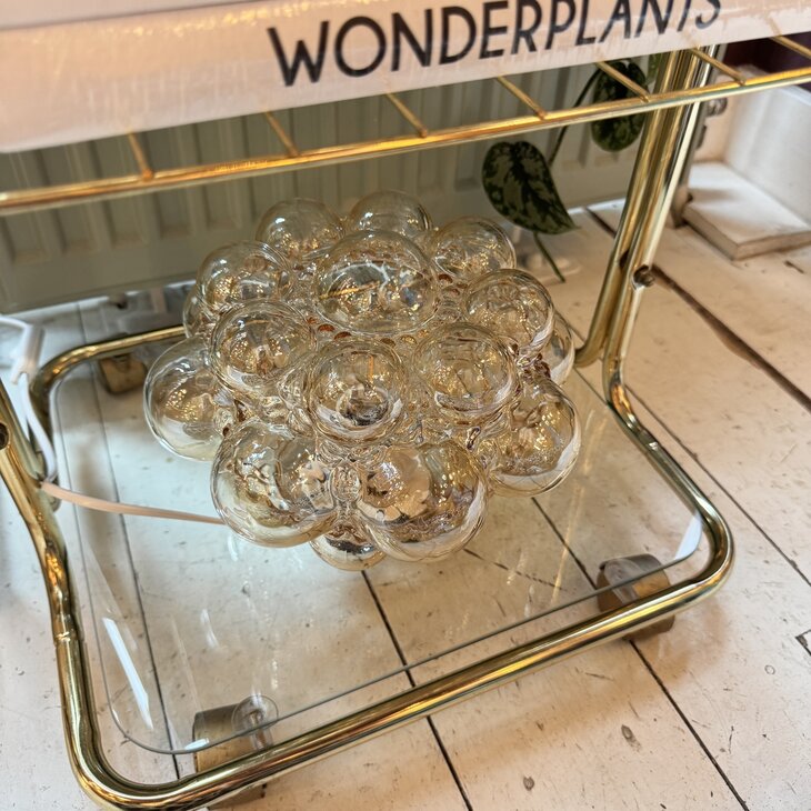 Helena Tynell ronde amber bubble glazen plafondlamp 1970s | Sprinkelhop