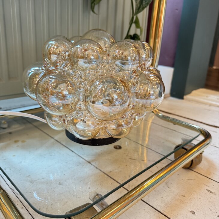 Helena Tynell ronde amber bubble glazen plafondlamp 1970s | Sprinkelhop