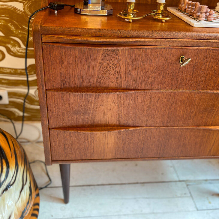 Vintage Deense boekenkast secretaire teak 1960s | Sprinkelhop