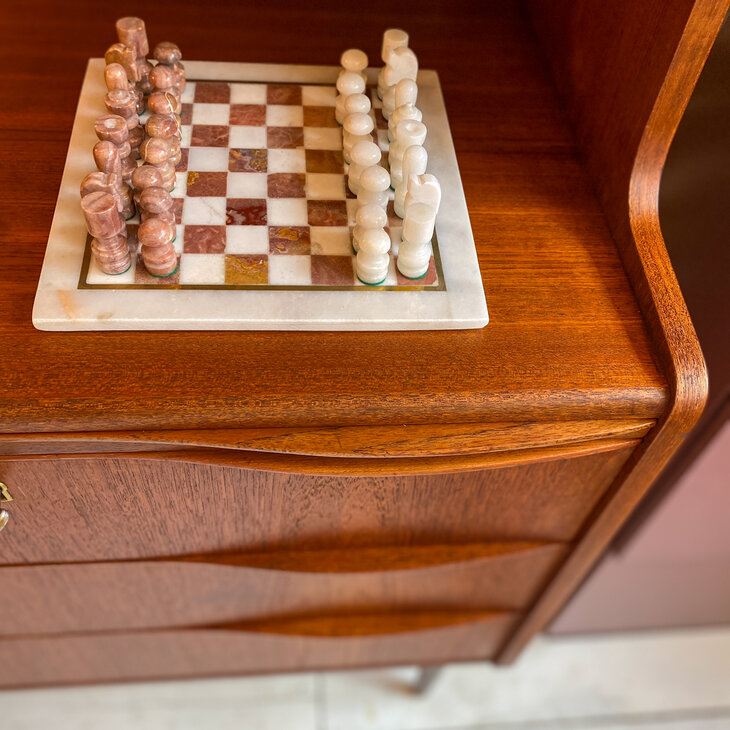 Vintage Deense boekenkast secretaire teak 1960s | Sprinkelhop