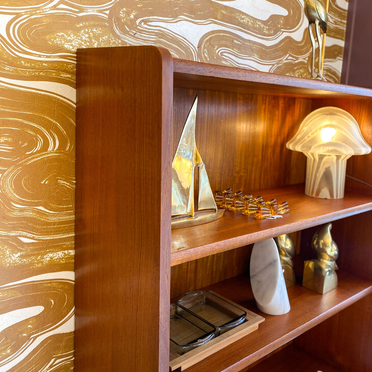 Vintage Deense boekenkast secretaire teak 1960s | Sprinkelhop