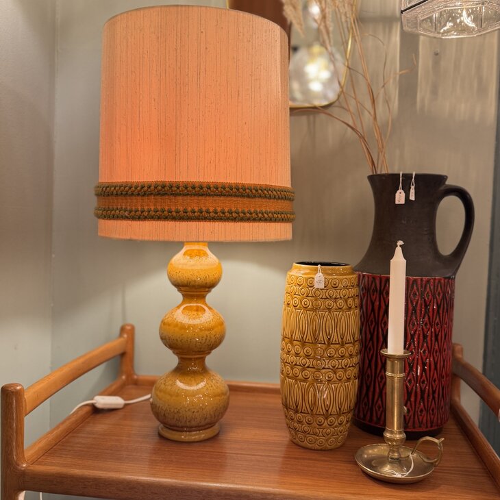 Vintage Kaiser Leuchten Bubble tafellamp 1970 okergeel | Sprinkelhop