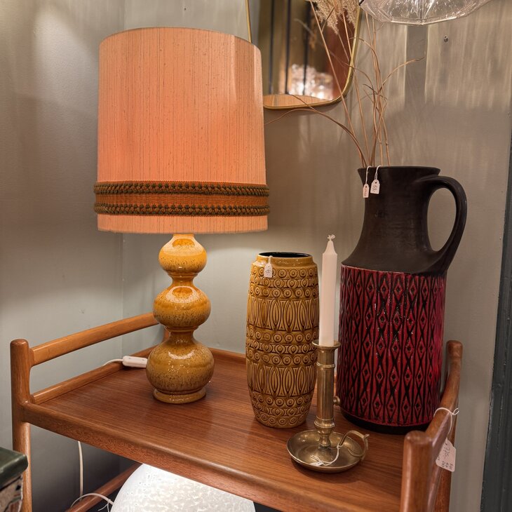 Vintage Kaiser Leuchten Bubble tafellamp 1970 okergeel | Sprinkelhop