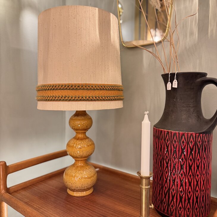 Vintage Kaiser Leuchten Bubble tafellamp 1970 okergeel | Sprinkelhop