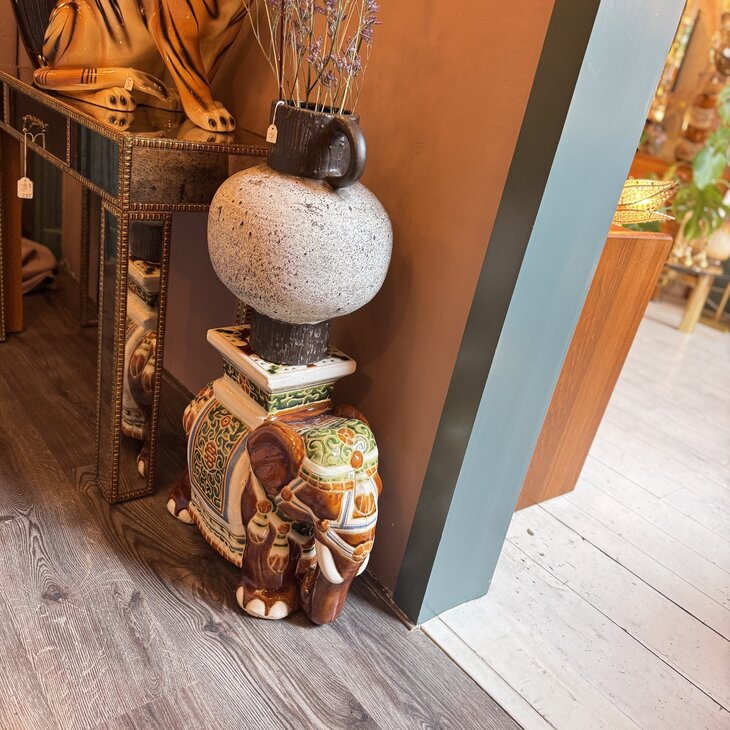 Vintage plantentafel olifant  keramiek | Sprinkelhop