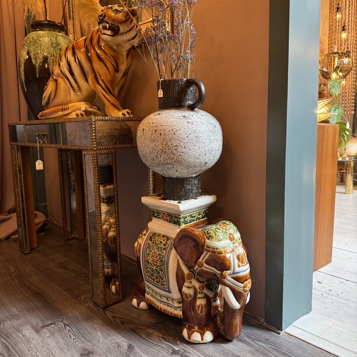 Vintage plantentafel olifant  keramiek | Sprinkelhop