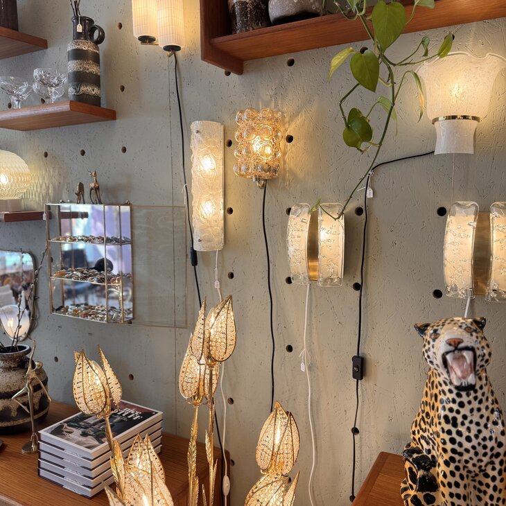 Helena Tynell voor Glashutte Limburg amber bubble glazen wandlamp