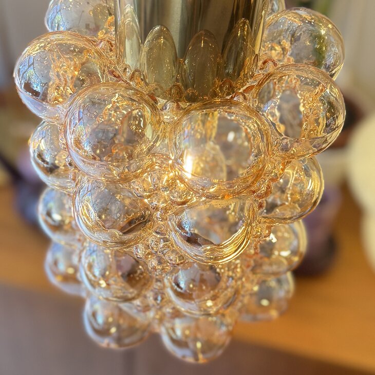 Helena Tynell voor Glashutte Limburg glazen bubble hanglamp amber | Sprinkelhop