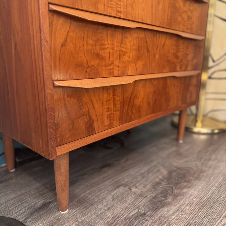Vintage zeldzame midcentury teak Deense ladekast met 8 lades | Sprinkelhop