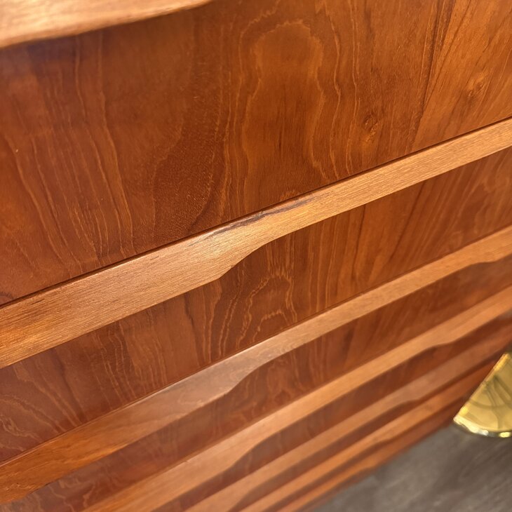 Vintage zeldzame midcentury teak Deense ladekast met 8 lades | Sprinkelhop