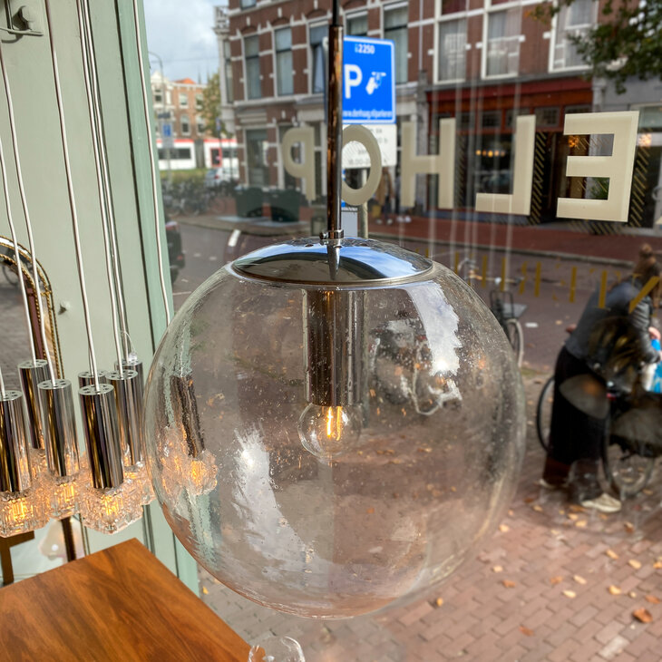 Glashutte Limburg hanglamp chroom transparante bol | Sprinkelhop