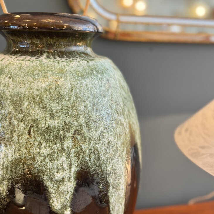 Grote West Germany Bay vaas 66-50 fat lava groen bruin| Sprinkelhop