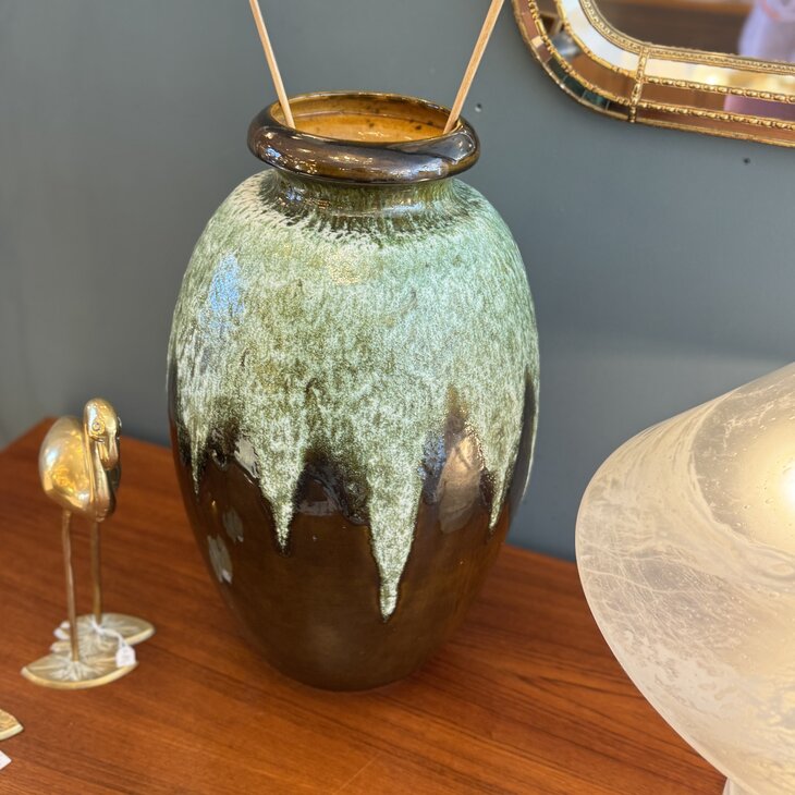 Grote West Germany Bay vaas 66-50 fat lava groen bruin| Sprinkelhop