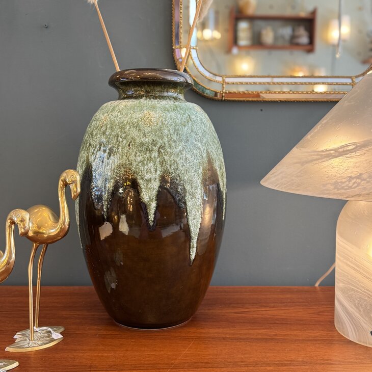 Grote West Germany Bay vaas 66-50 fat lava groen bruin| Sprinkelhop
