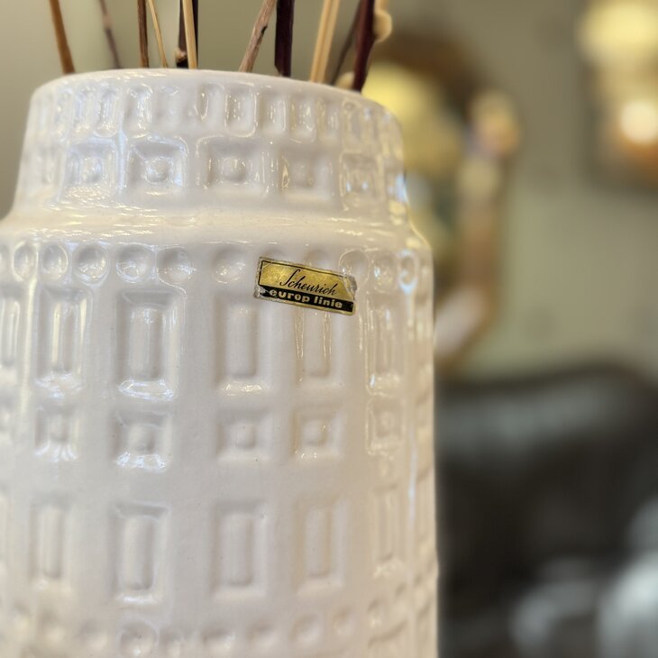 Vintage Scheurich West Germany Inka vaas 260-40 wit| Sprinkelhop