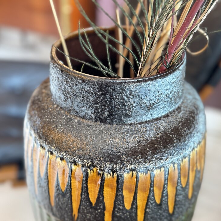 Grote vintage Scheurich West Germany vaas 553-52 oker groen | Sprinkelhop