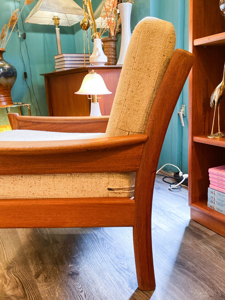 Vintage Deense teak houten fauteuil Dyrlund 1960s | Sprinkelhop