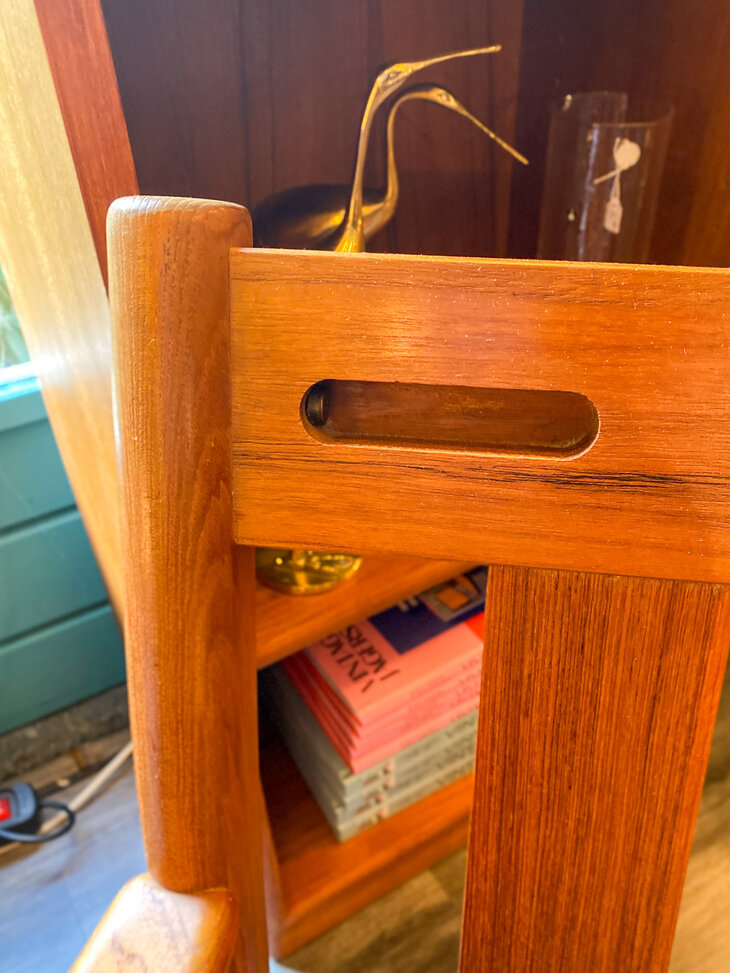 Vintage Deense teak houten fauteuil Dyrlund 1960s | Sprinkelhop