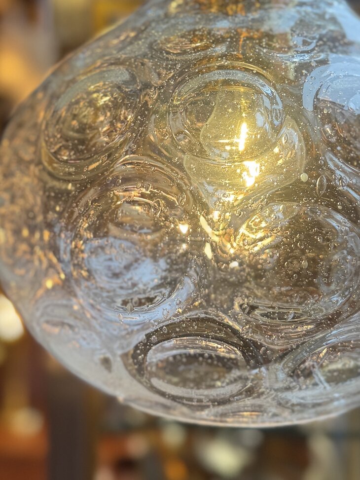 Messing Glashutte Limburg hanglamp space age cirkels 1970s